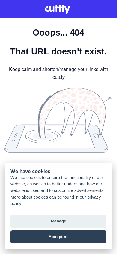 the mobile screenshot of cutt.ly