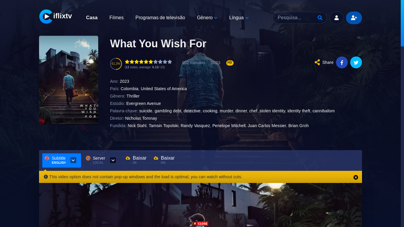 the desktop screenshot of iflixtv.xyz