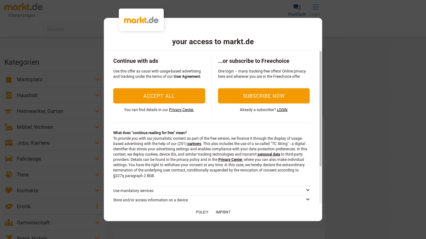 the desktop screenshot of www.markt.de