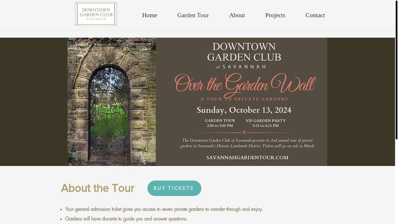 the desktop screenshot of www.downtowngardenclub.com