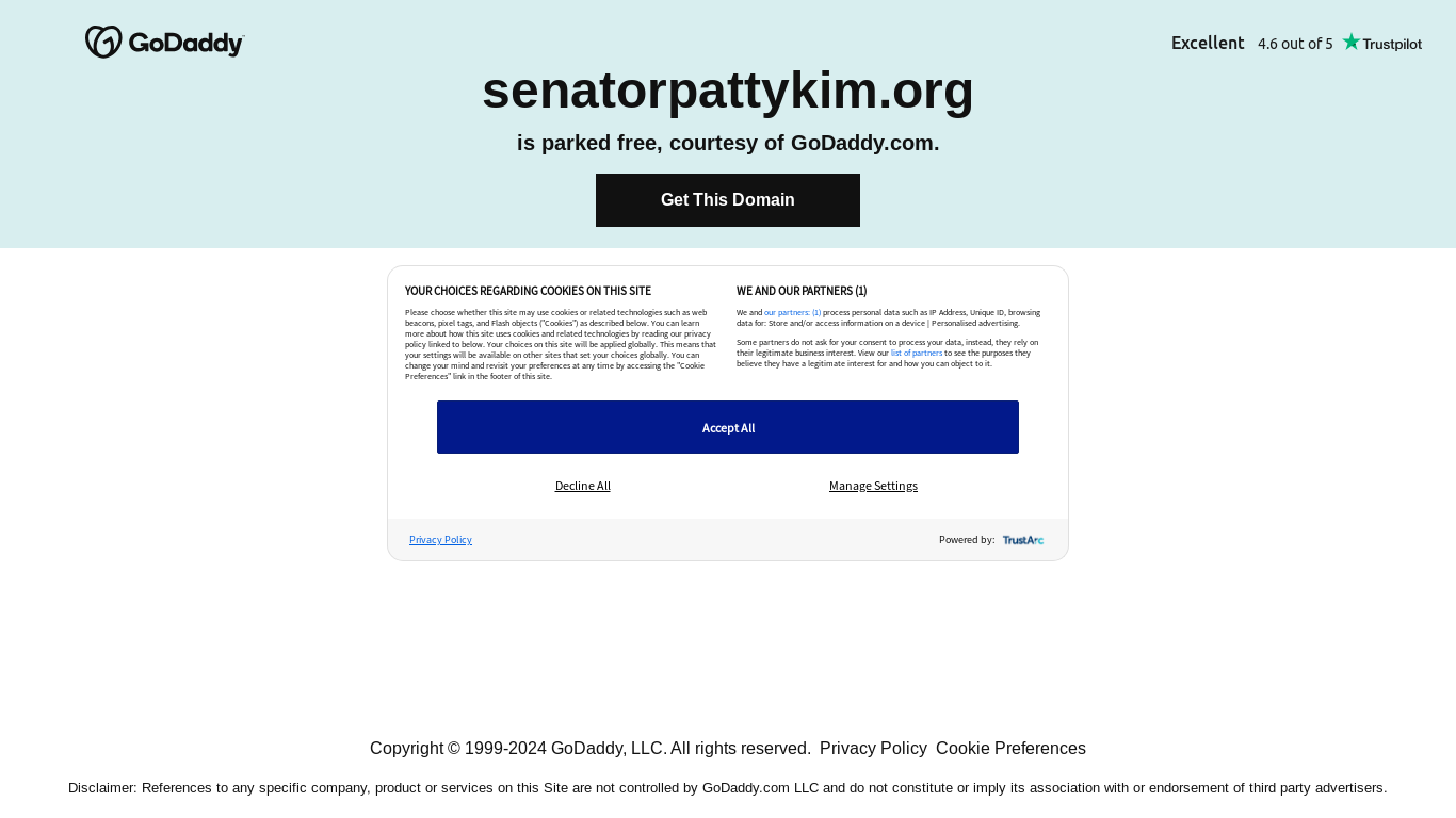 the desktop screenshot of senatorpattykim.org