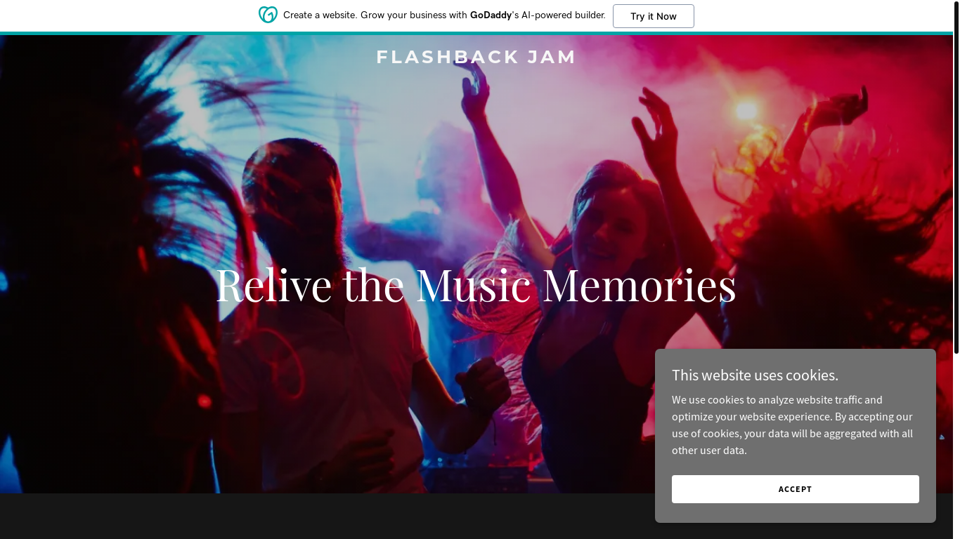 the desktop screenshot of flashbackjam.com