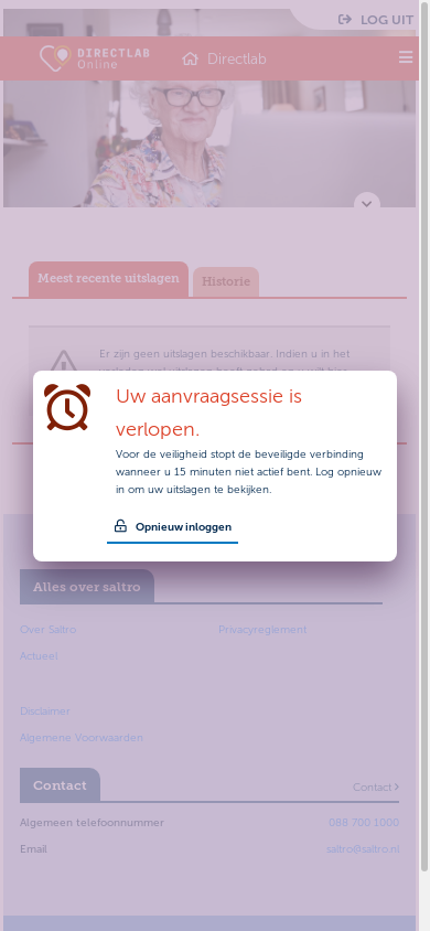 the mobile screenshot of uitslagen.mijnsaltro.nl