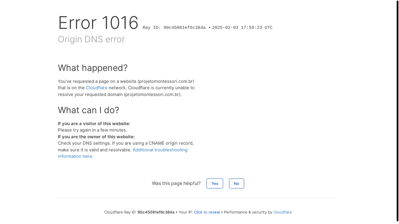 the desktop screenshot of projetomontessori.com.br