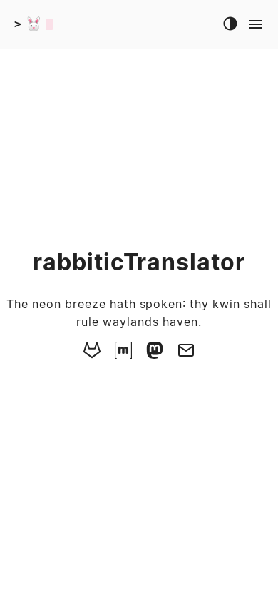 the mobile screenshot of rabbitictranslator.com