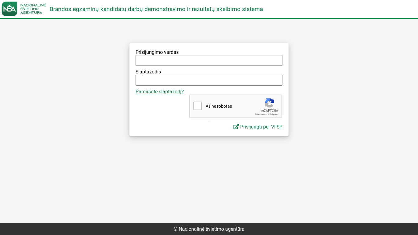 the desktop screenshot of rezultatai.nsa.smm.lt
