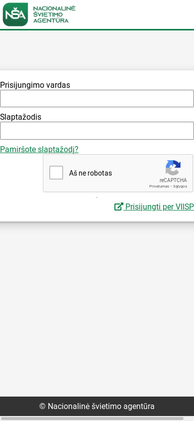 the mobile screenshot of rezultatai.nsa.smm.lt