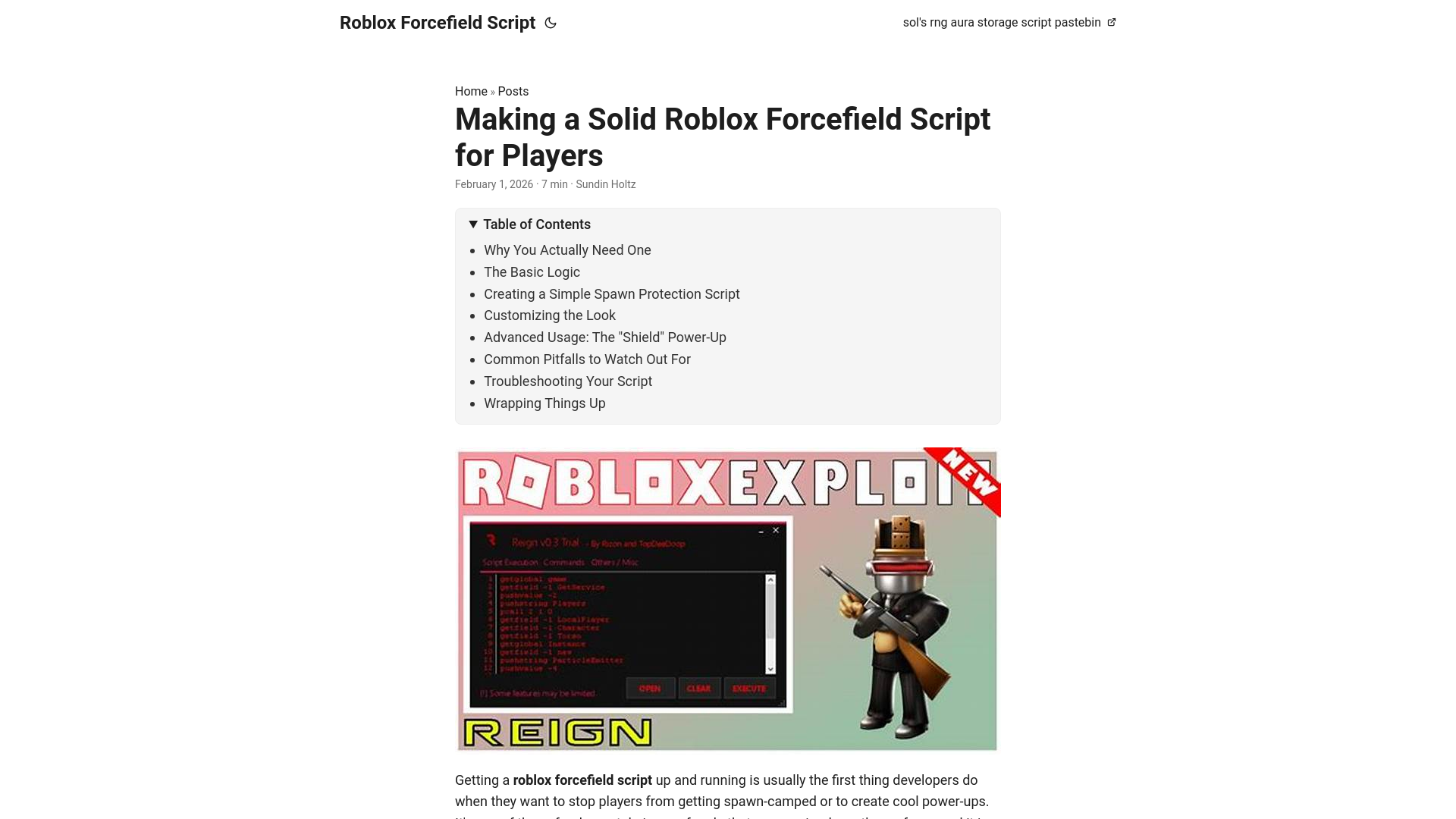 Making a Solid Roblox Forcefield Script for Players | Roblox Forcefield ...