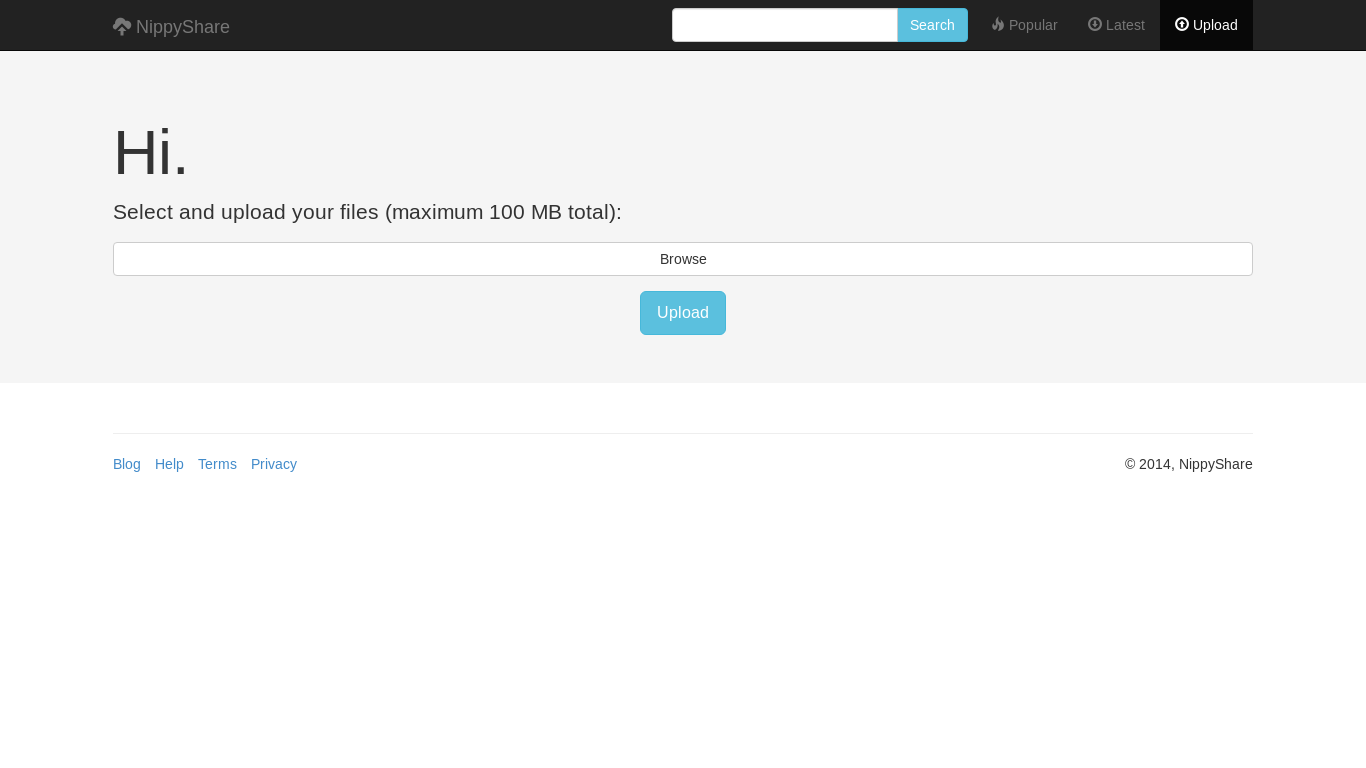 the desktop screenshot of nippyshare.com