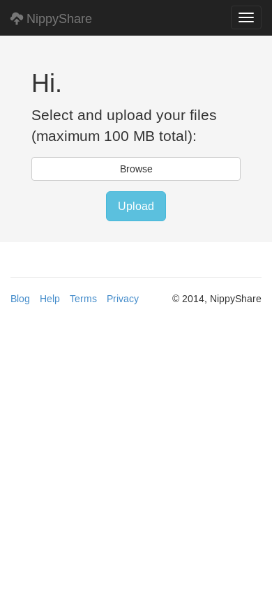 the mobile screenshot of nippyshare.com