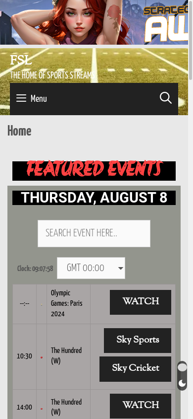 the mobile screenshot of freestreams-live.my