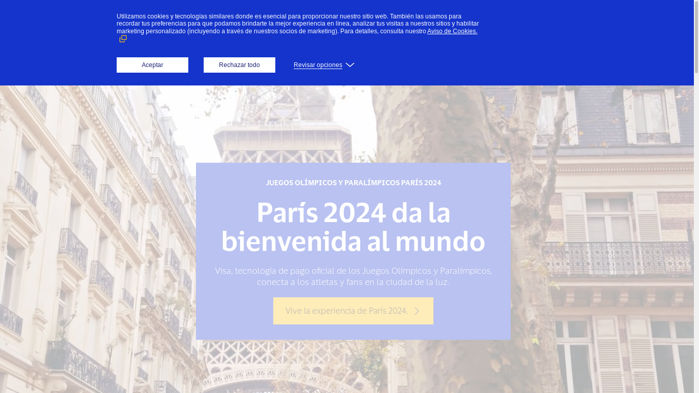 the desktop screenshot of www.visa.es