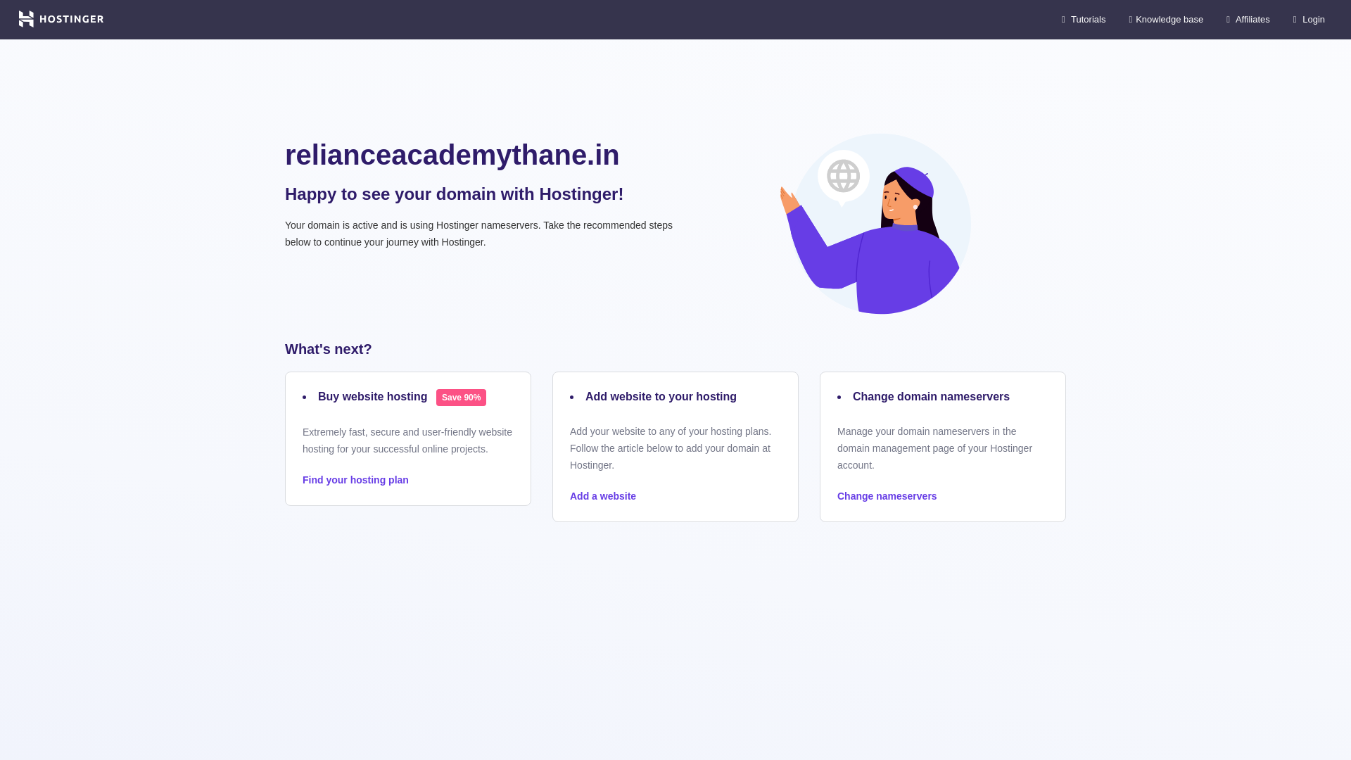 the desktop screenshot of relianceacademythane.in