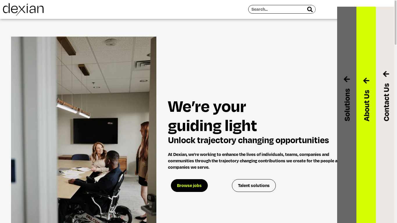the desktop screenshot of dexianinc.com