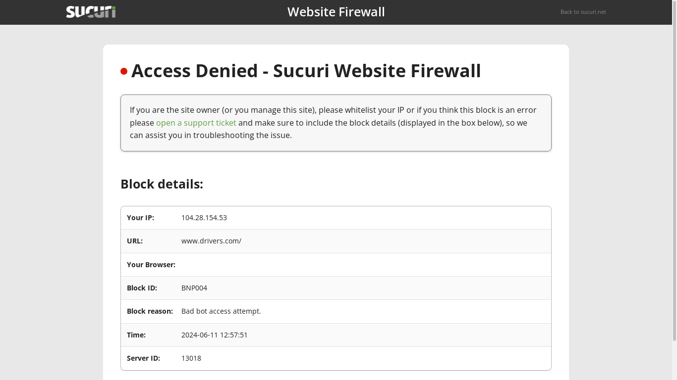 the desktop screenshot of www.drivers.com