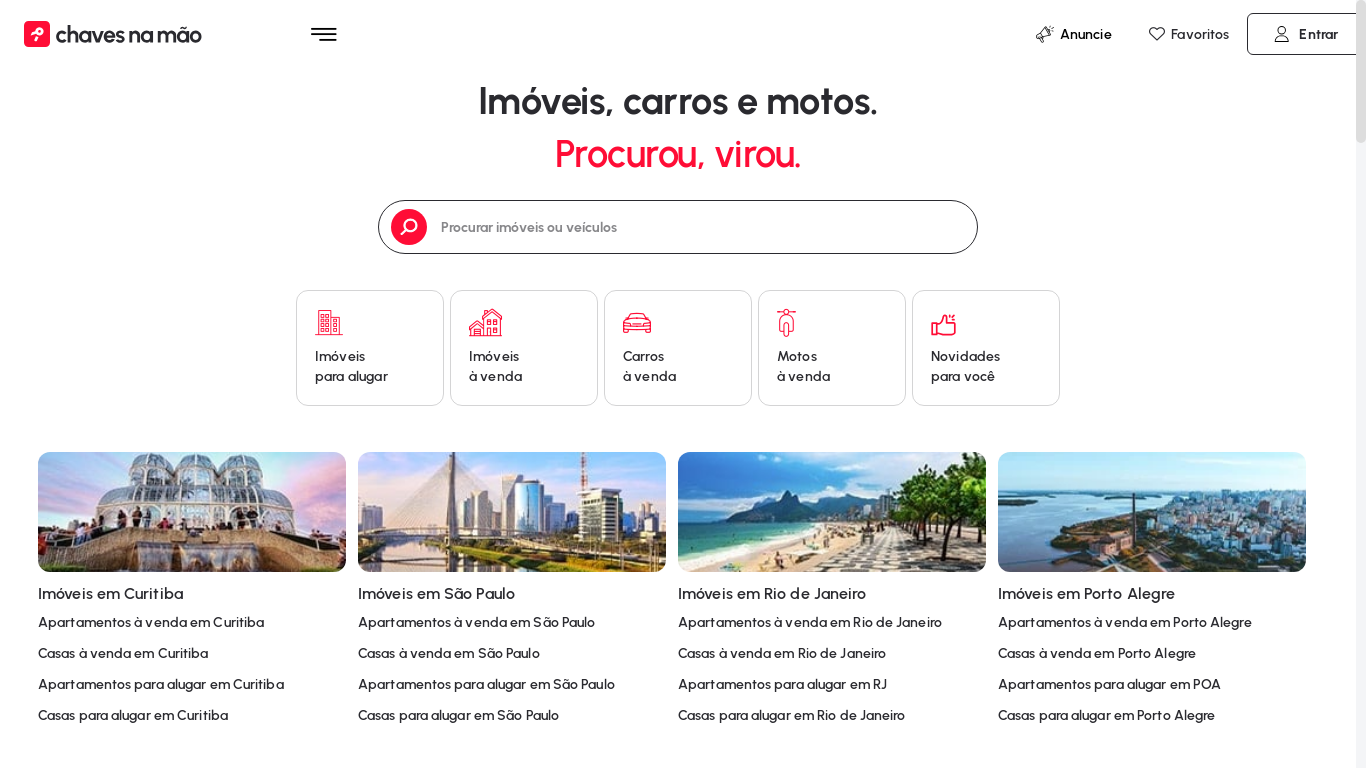 the desktop screenshot of www.chavesnamao.com.br