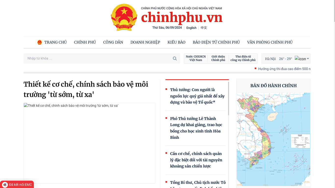 the desktop screenshot of chinhphu.vn