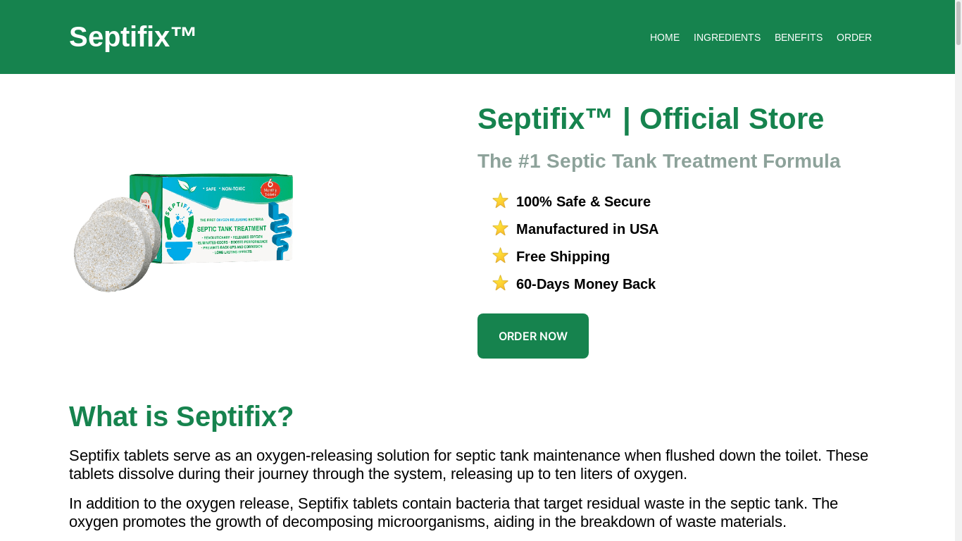 the desktop screenshot of septifix-us.com