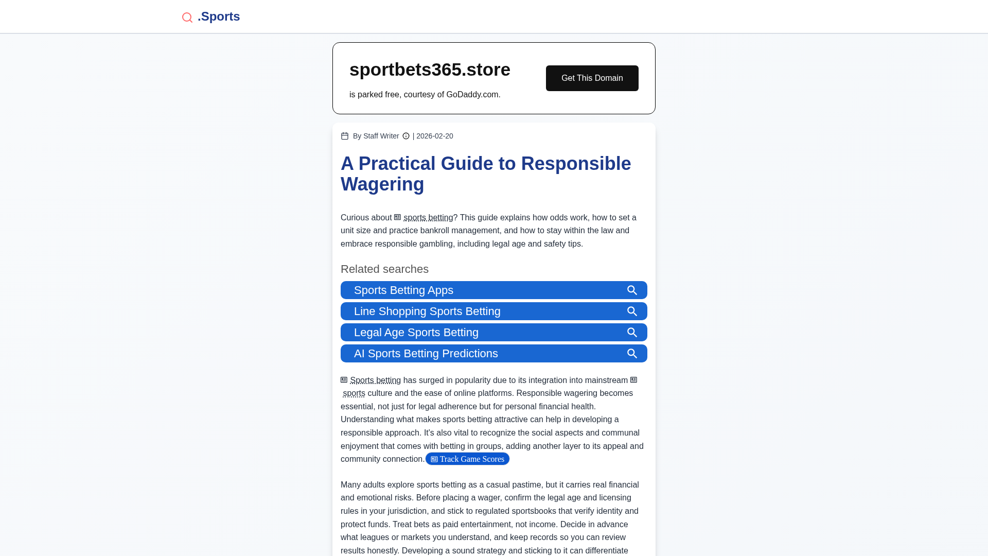 A Practical Guide to Responsible Wagering | .Sports - URL Scan Results ...