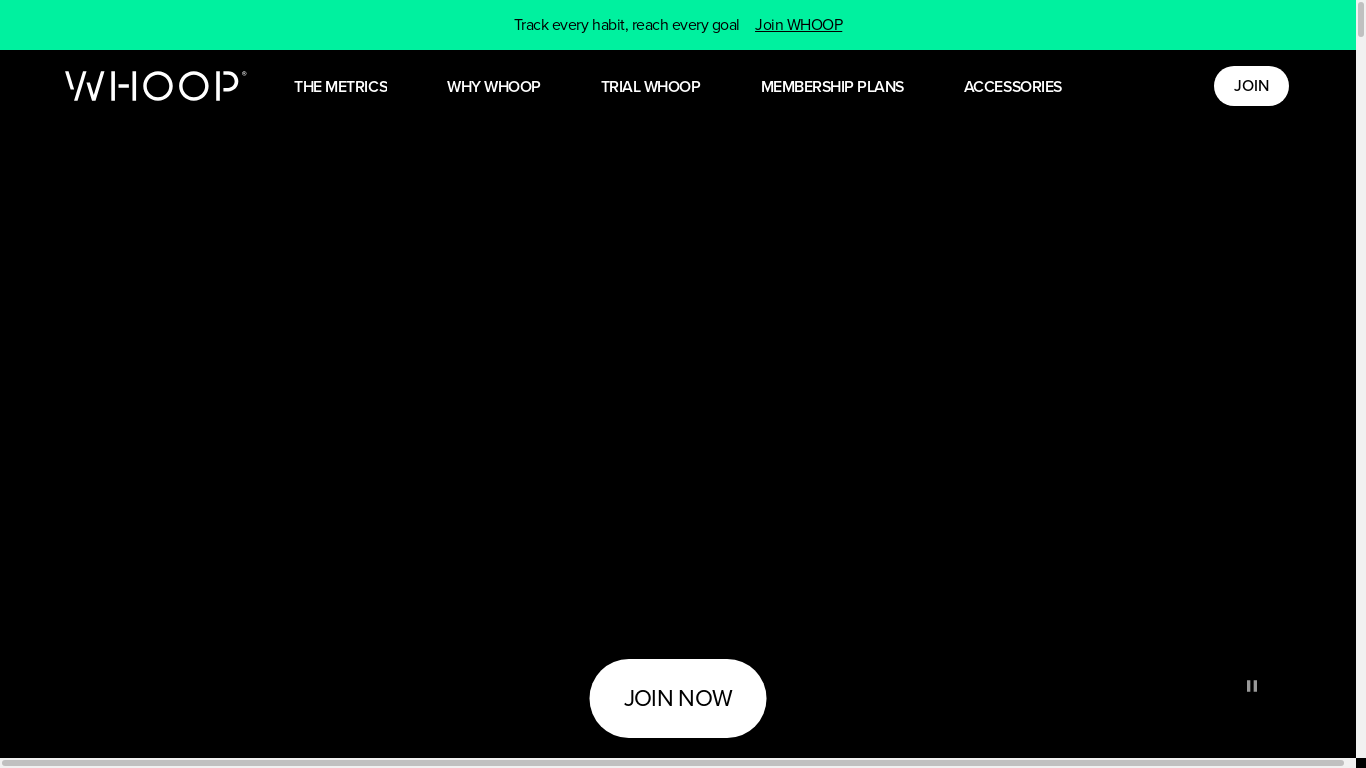 the desktop screenshot of www.whoop.com