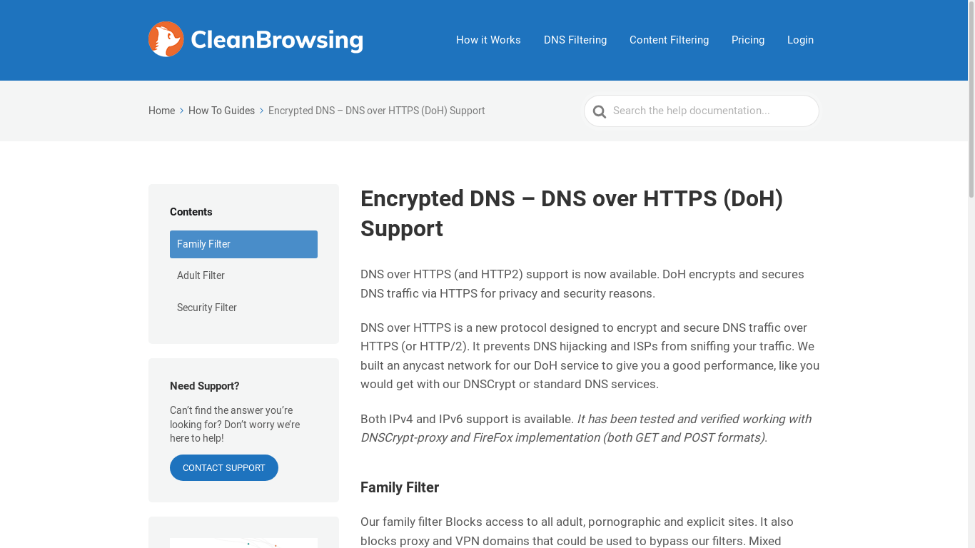 the desktop screenshot of cleanbrowsing.org