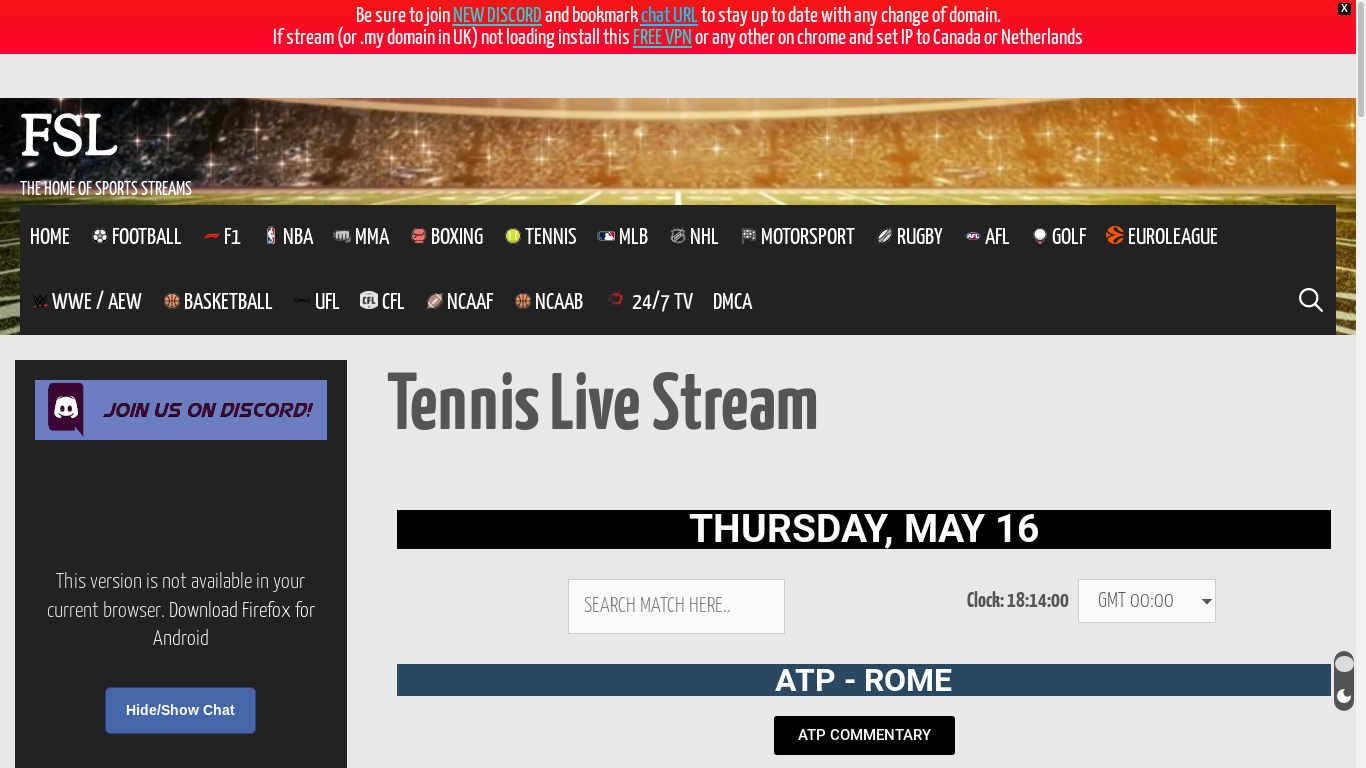 the desktop screenshot of freestreams-live.my