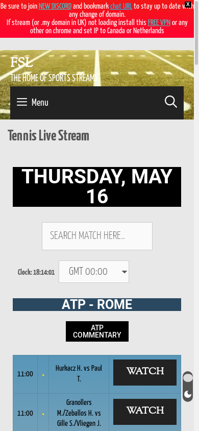 the mobile screenshot of freestreams-live.my