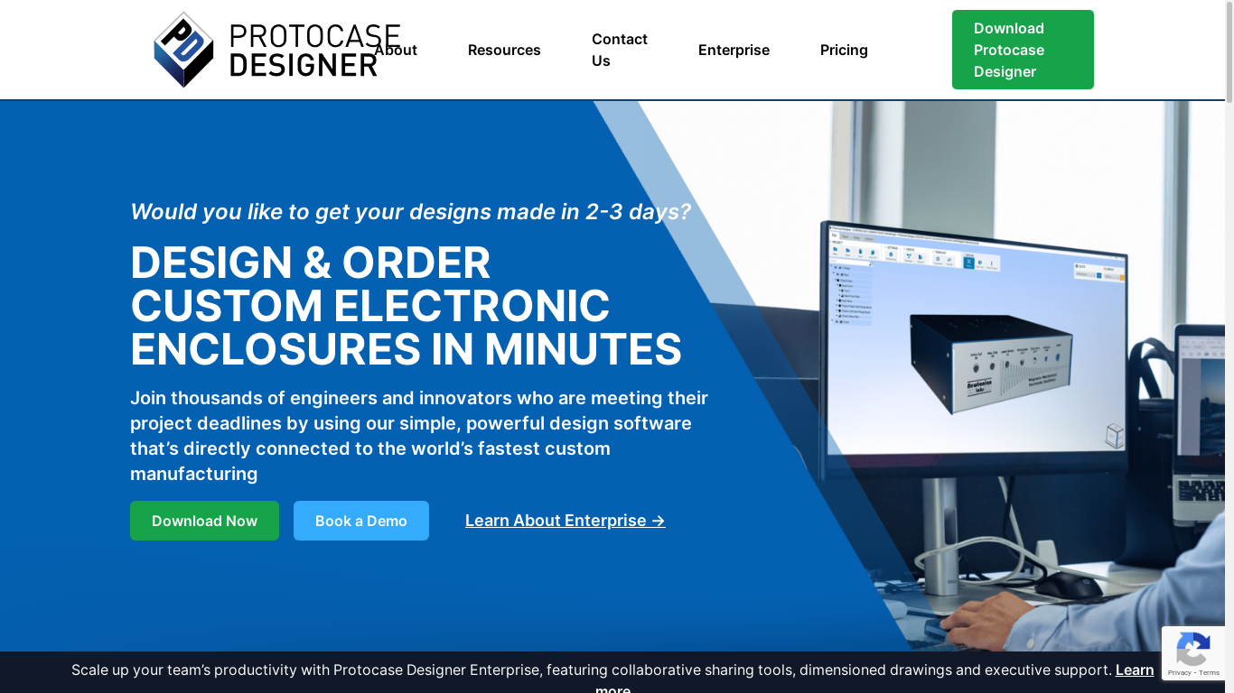 the desktop screenshot of www.protocasedesigner.com