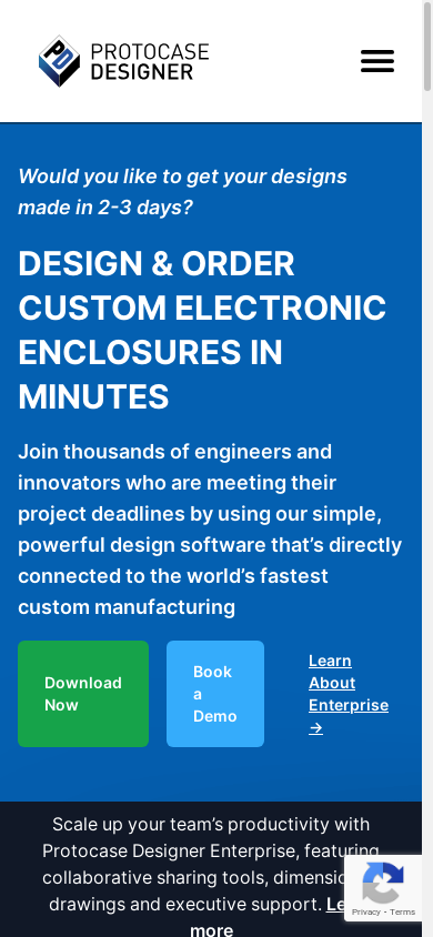 the mobile screenshot of www.protocasedesigner.com