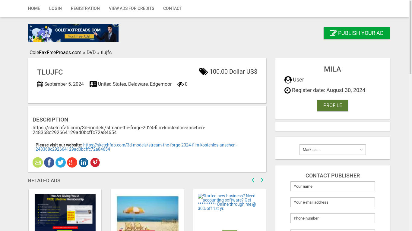 the desktop screenshot of colefaxfreeproads.com