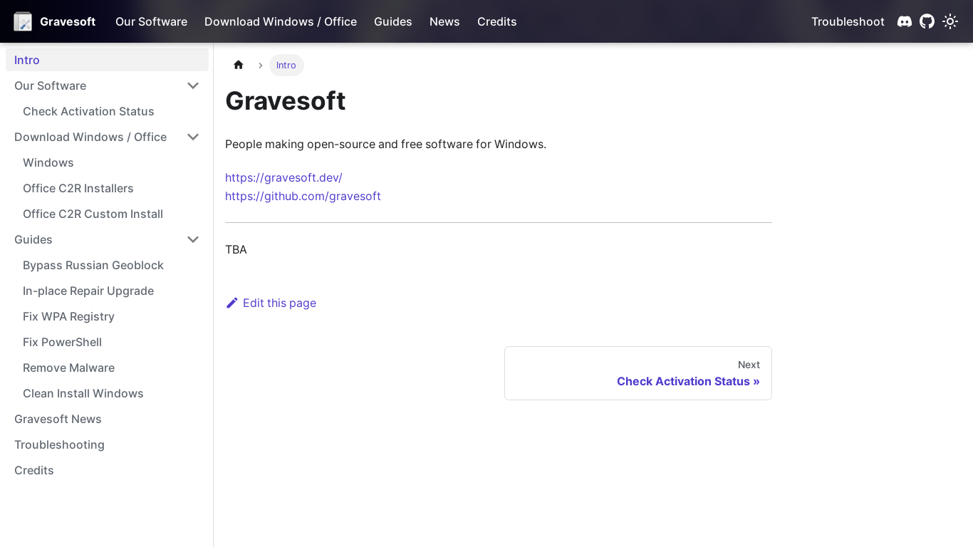 the desktop screenshot of gravesoft.dev