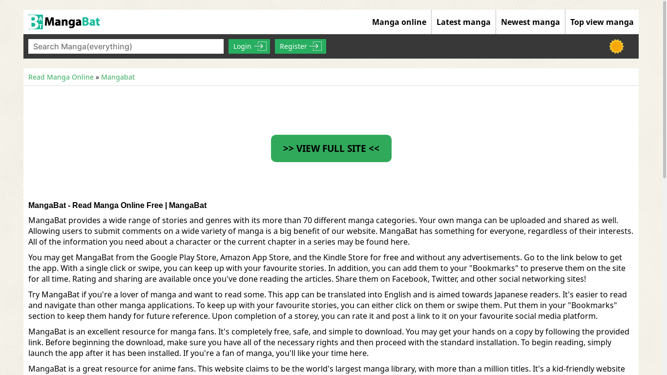 the desktop screenshot of h.mangabat.com