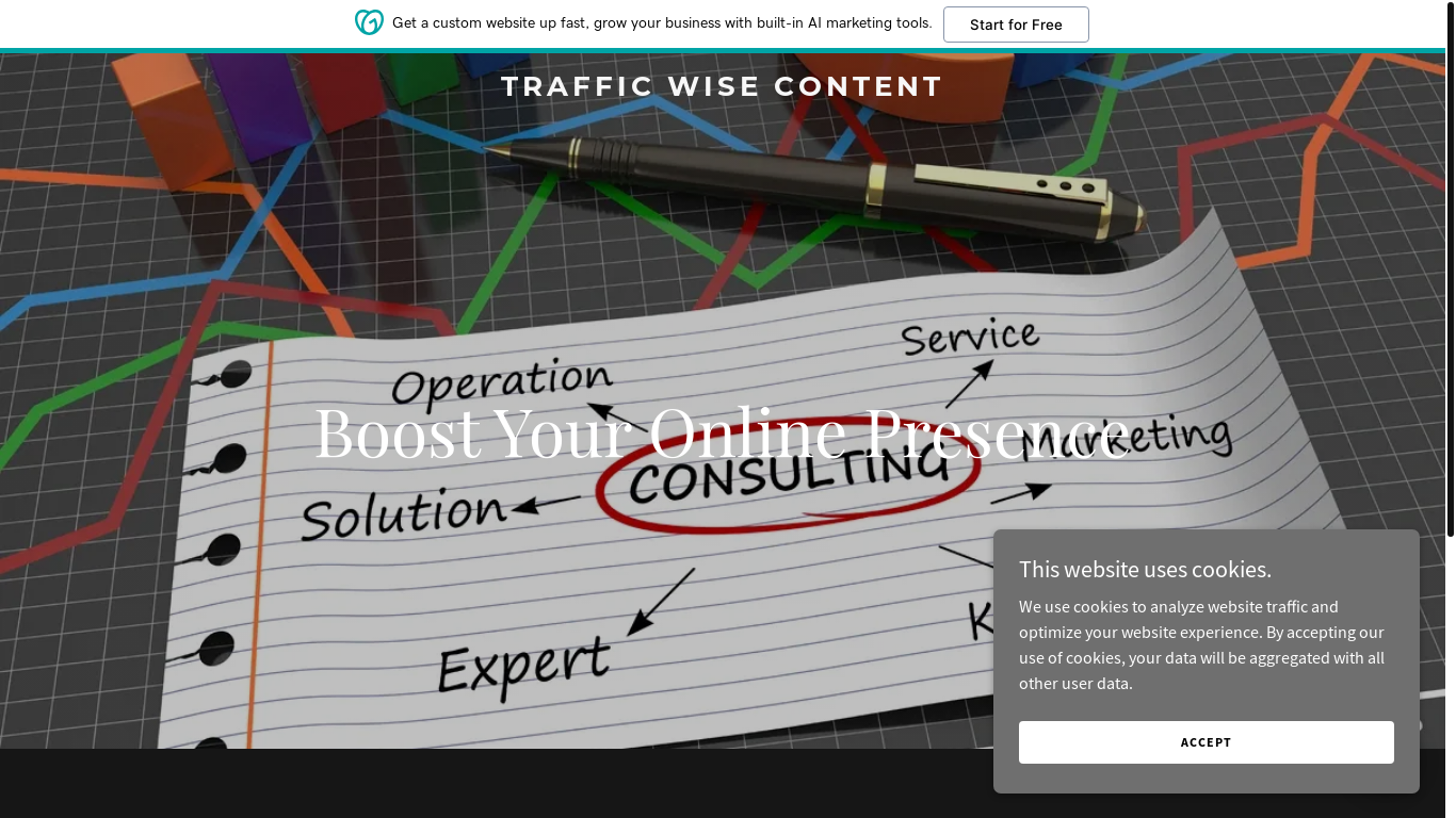 the desktop screenshot of trafficwisecontent.online