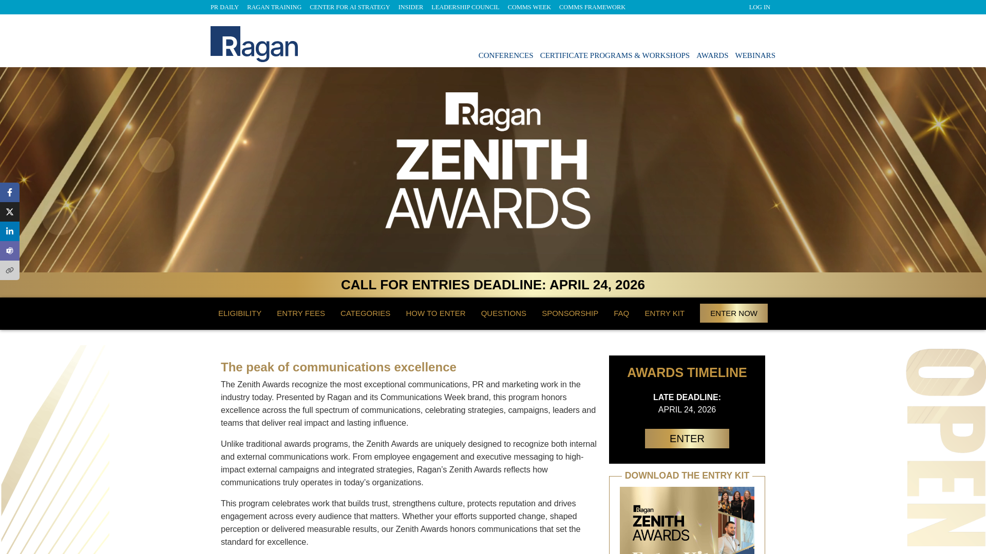 Zenith Awards 2026 - Ragan Communications - URL Scan Results | Tiny Scan