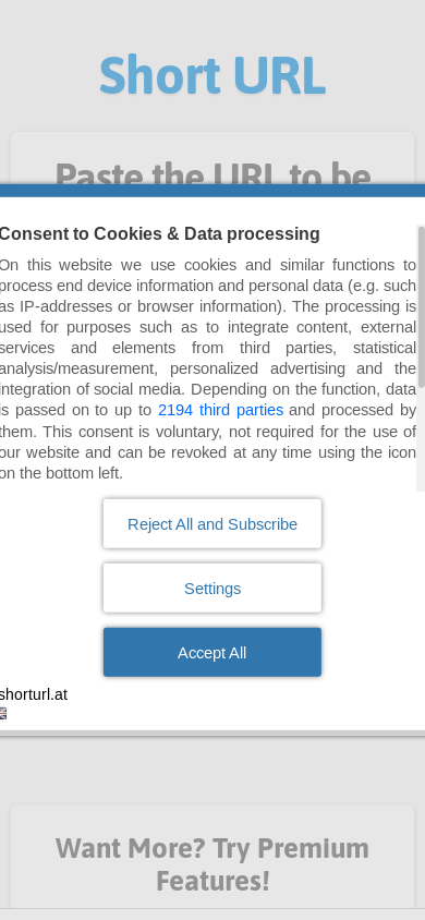 the mobile screenshot of www.shorturl.at