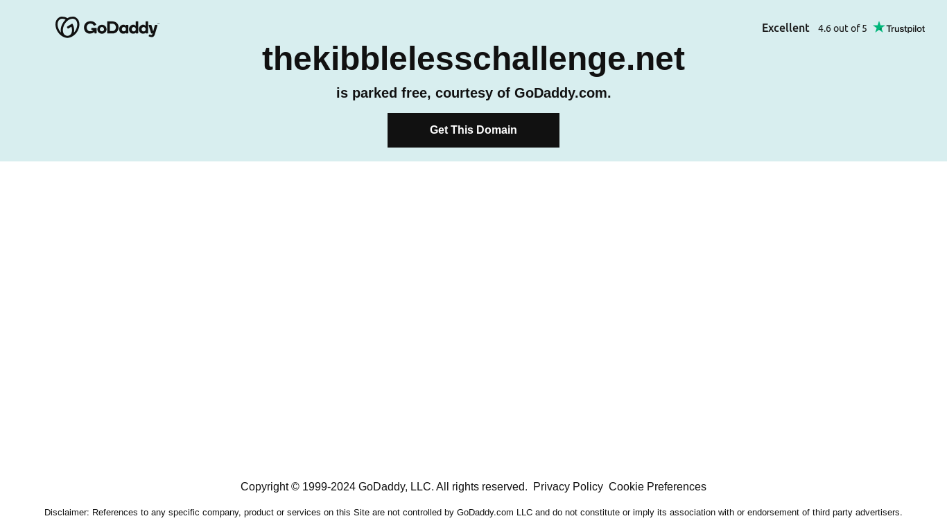 the desktop screenshot of thekibblelesschallenge.net