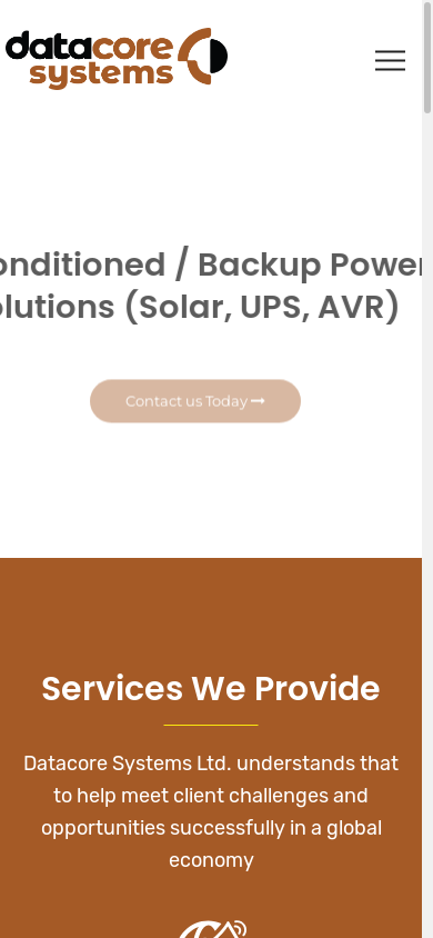 the mobile screenshot of datacoresys.co.ke