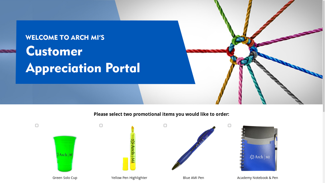 the desktop screenshot of archmicustomerportal.secure.mdl.io