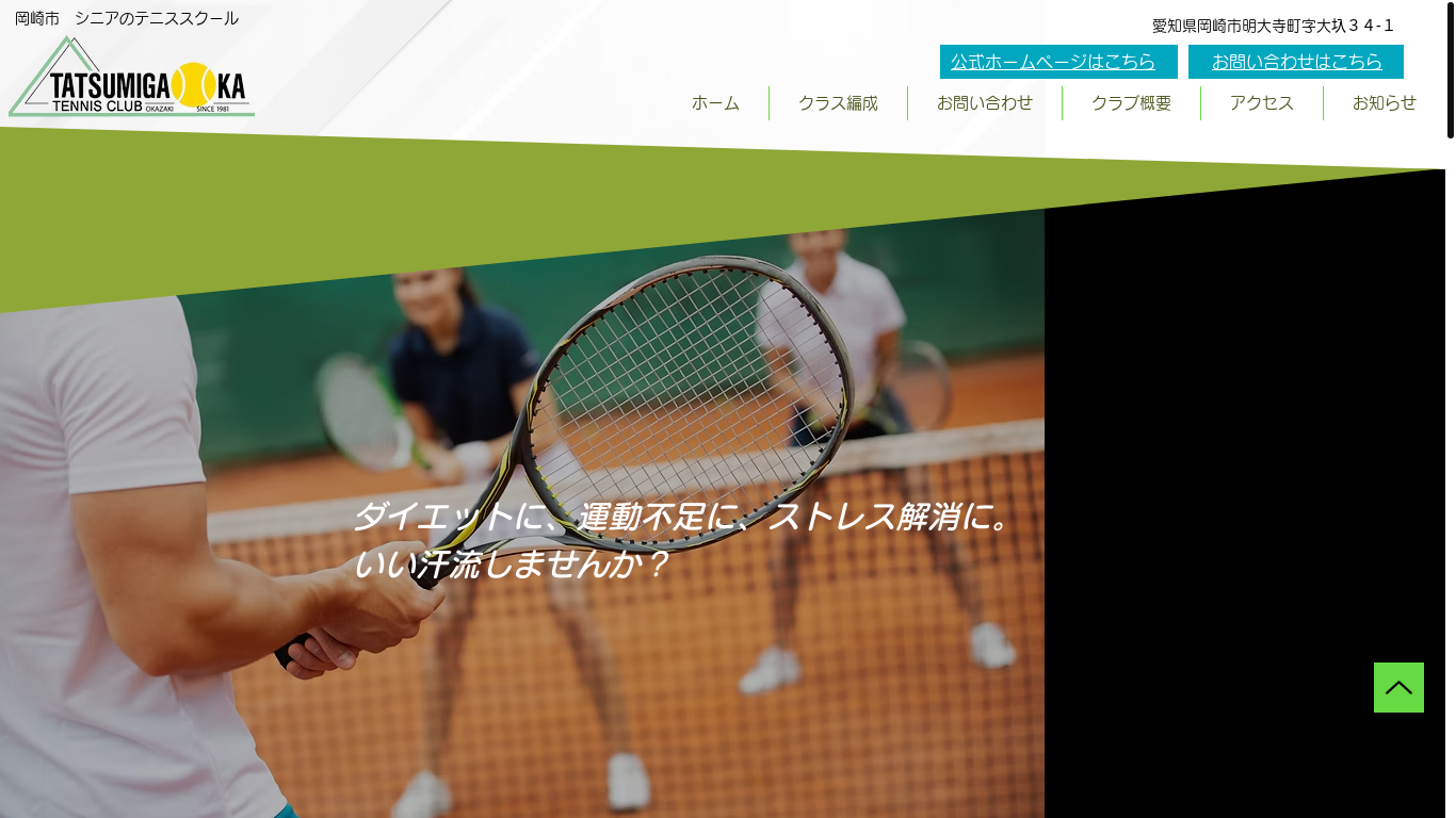 the desktop screenshot of www.tatsumi-tennis-senior.com