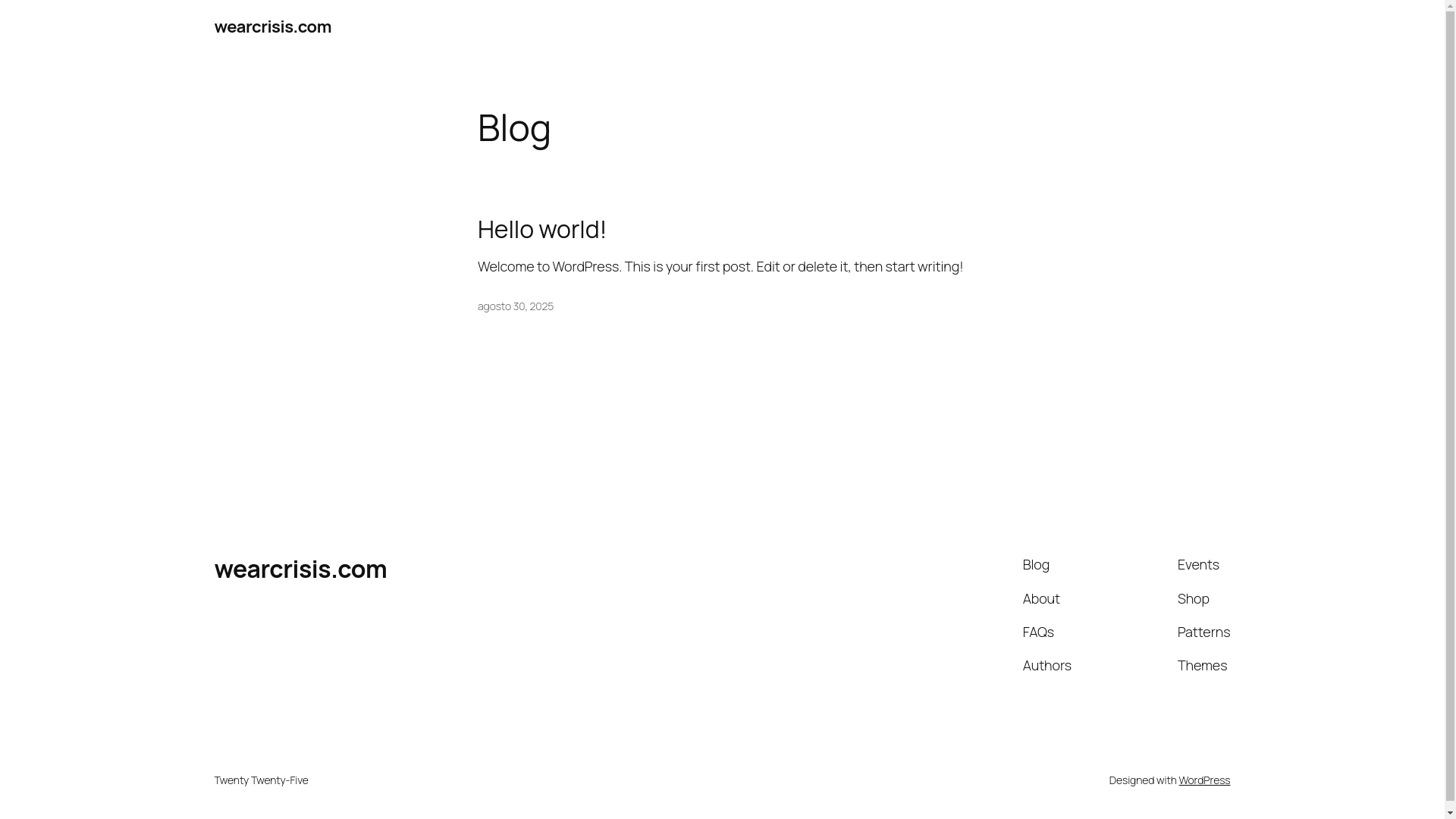the desktop screenshot of wearcrisis.com