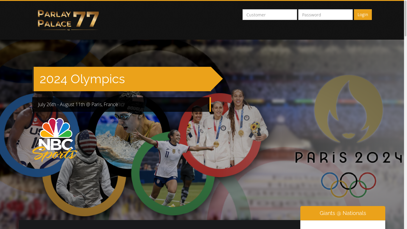 the desktop screenshot of parlaypalace77.net