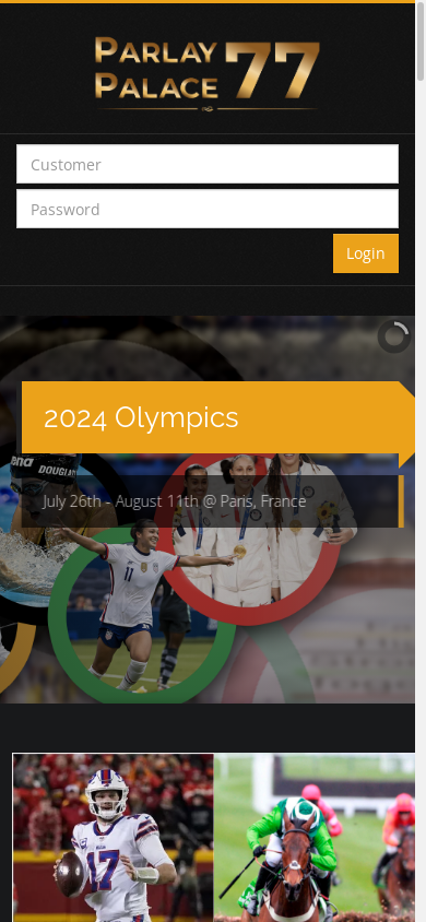 the mobile screenshot of parlaypalace77.net