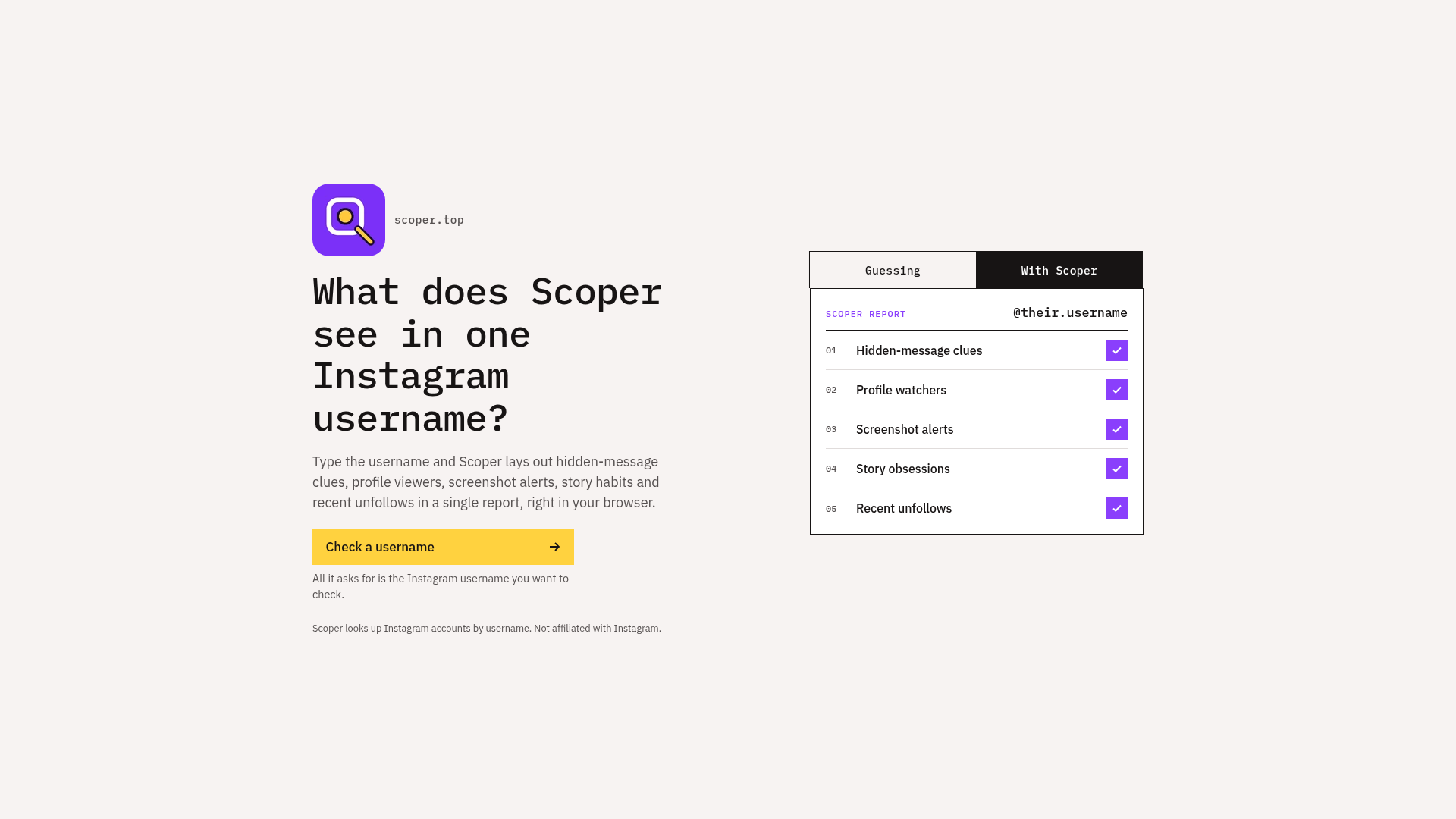 Check any Instagram account with Scoper 🔍 - URL Scan Results | Tiny Scan