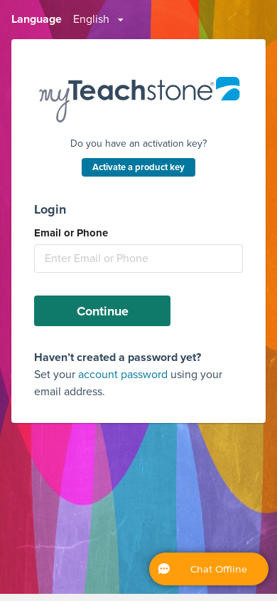 the mobile screenshot of dashboard.teachstone.com