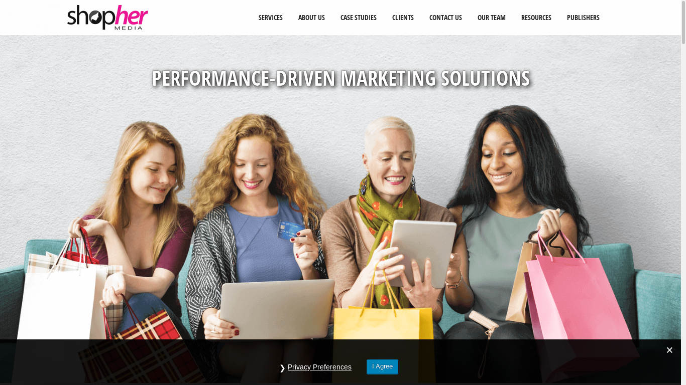 the desktop screenshot of www.shophermedia.com