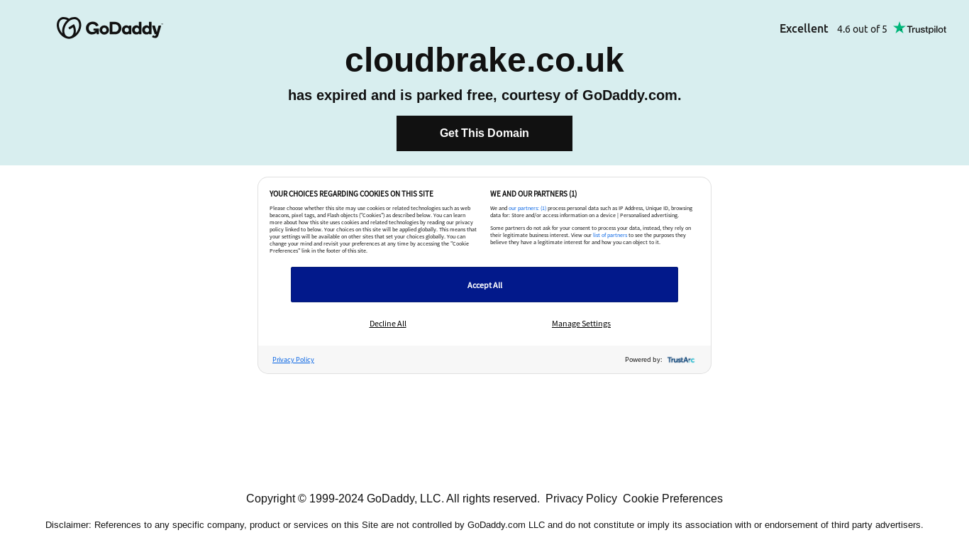 the desktop screenshot of cloudbrake.co.uk