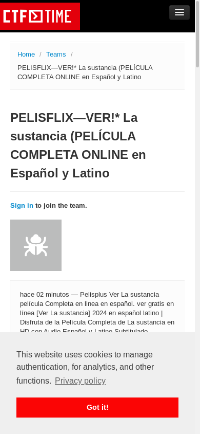 the mobile screenshot of ctftime.org