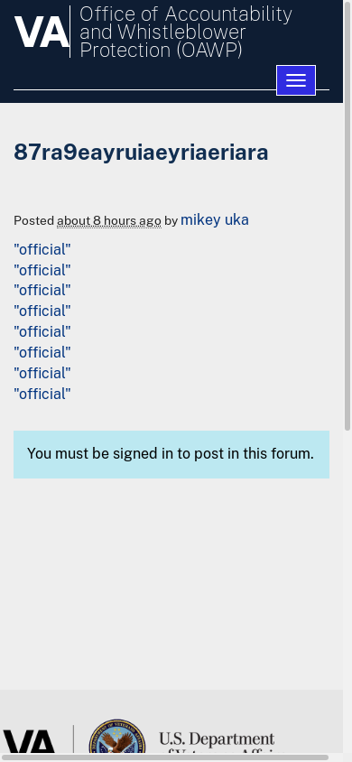 the mobile screenshot of oawp.va.gov