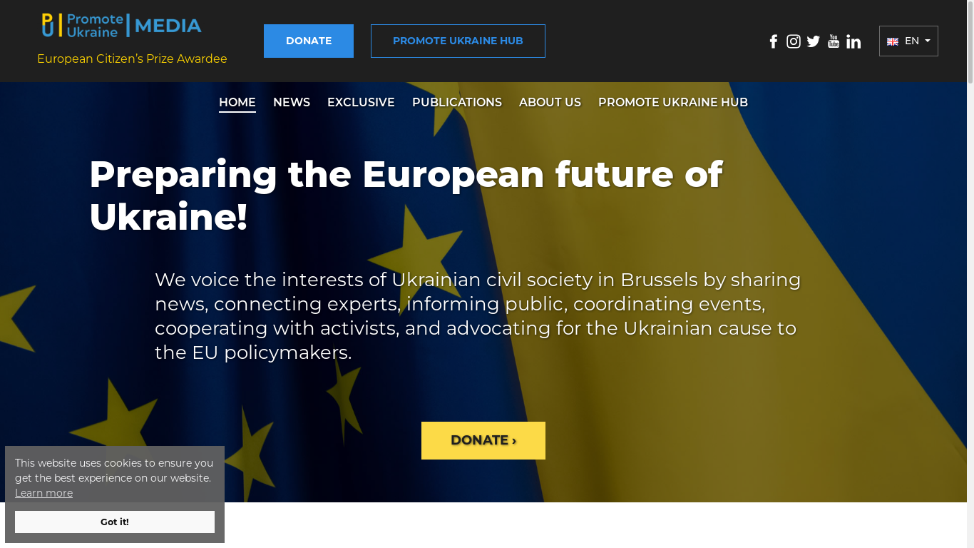 the desktop screenshot of www.promoteukraine.org