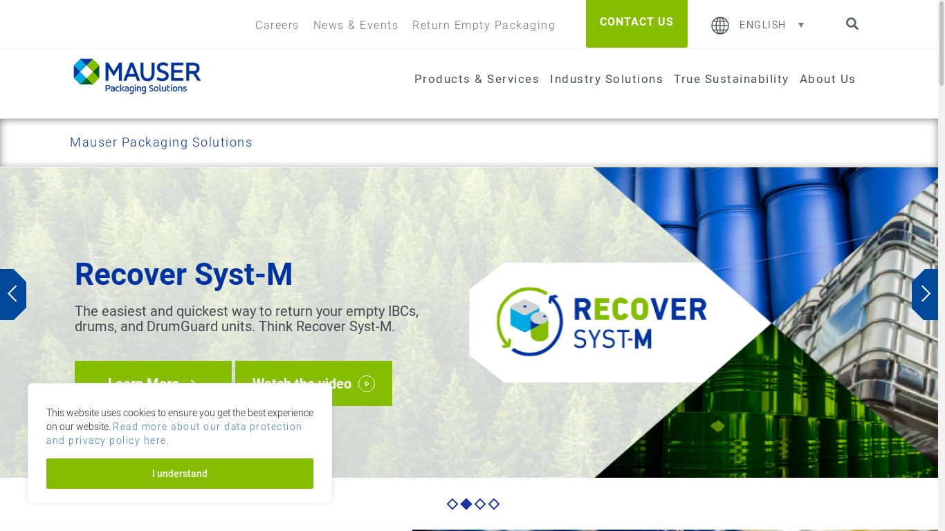 the desktop screenshot of mauserpackaging.com